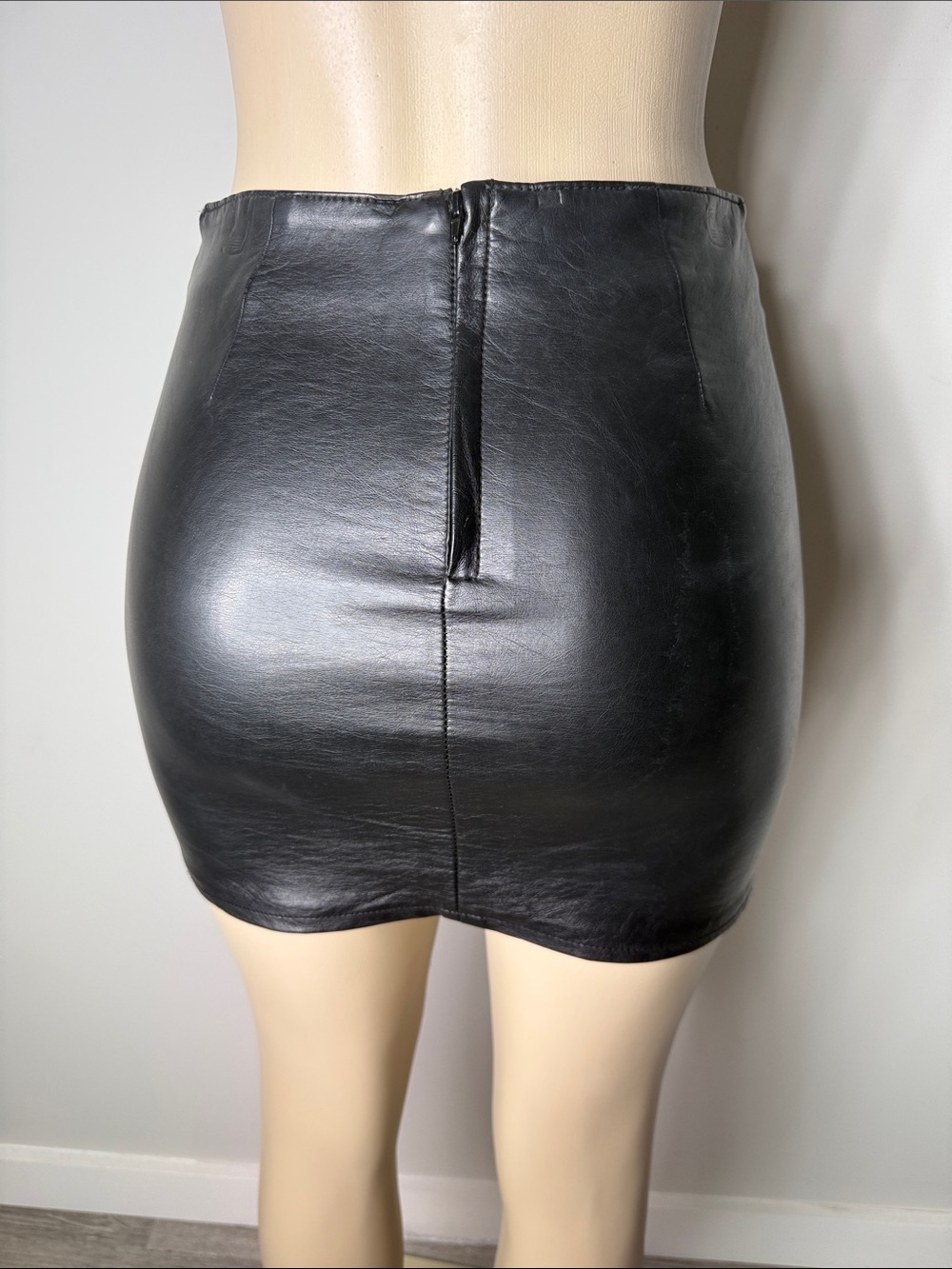 Divided Black Quilted Paisley-Embossed Faux Leather Mini Skirt - Picture 6 of 7